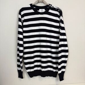 Kronstadt Denmark Navy White Striped Crewneck Sweater M